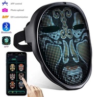 Smart LED Face Masks Programmable Bluetooth APP Control Change Face DIY Photoes for Party Display LED Light Mask for Halloween