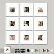 1/3pcs, 30x30cm/20x20cm Multi-Piece Photo Frame Gallery, Black/White/Wood Color And Other Various Co