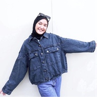 Exo Jaket Oversize Jeans Wannita - Jaket Jeans Exo Wanita LD 130 Jumbo - Jaket Jeans Perempuan Terhi