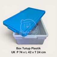 Plastic Lid Box UK L 74 x W 42 x H 24 cm - Plastic Storage Container with Lid