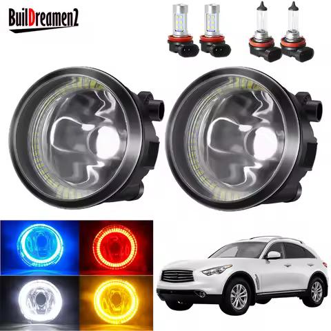 Angel Eye Fog Light Assembly For Infiniti FX FX35 FX37 FX45 FX50 FX30D 2006-2015 Car Front Bumper Fo