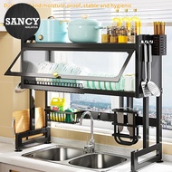 SANCY 85cm/95cm/105cm Kitchen Sink Rack With Cabinet Door Rack Knife Storage Dustproof Dish Shelf