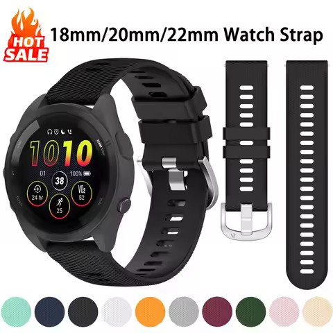 Quick Release 18mm 20mm 22mm Watch Strap For Garmin Venu 3/3s/2/2s Silicone Garmin Active 5 6/Approa