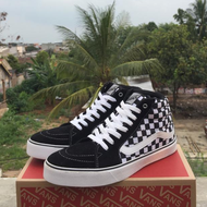 SEPATU VANS CATUR MOTIF VANS TINGGI OLD SKOOL HITAM PUTIH AUTHENTIC CASUAL SNEAKERS PRIA WANITA
