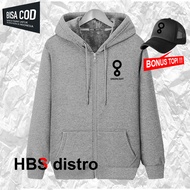 HITAM Free Hat...!!! Zipper Jacket G233nlght Logo Text Black Screen Printing Jacket Sweater Hoodie Men And Women Distro Comfortable To Wear In All Seasons