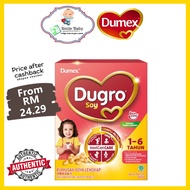 From RM24.29 after cashback * Dumex Dugro Soy (1-6yrs) 400g Susu soya Exp:08/2025