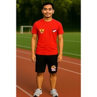 Men's T-shirt and Shorts Set for August 17th Indonesian Independence Day 80th Anniversary of the Aug