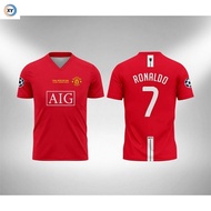 XY Ronaldo Mu Home Final Ucl 2008 Jersey Shirt / Baju Microfiber Jersi / Baju Jersey T-Shirt / Tshir