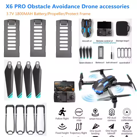 X6 PRO RC Drone Battery 3.7V 750mAh battery propeller Protect frame for X6 PRO RC drone Spare Parts 
