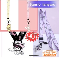 Cute kuromi Cartoon long lanyard mobile phone lanyard wristband handphone keychain lanyard
