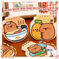Notebook Cute Capybara Animal Motif MiniRing Kapibara Animal Kawaii Cute Contents 50 Sheets 9x9cm Pa