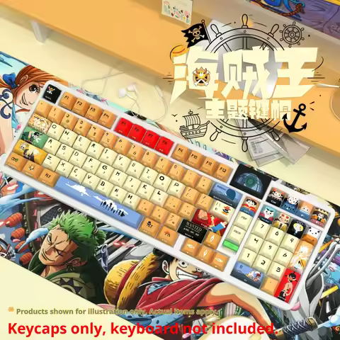 Straw Hat Side Printed Translucent PBT Keycaps Full Set Dye Sublimation For ROG Azoth EV63 Mechanica