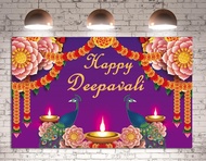 Happy Deepavali Photography Background Diwali Theme Festival of Lights Indian Festival Holiday Photo Backdrop Wall Decoration