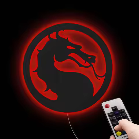 Evil Dragon LED Neon Lighting Sign For Game Room Fighting Combat Game Video Decorative Wall Mirror G