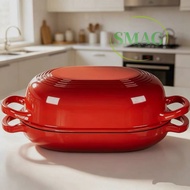Cast Iron Enamel Bread Pan 30cm Casserole Round Dutch Oven Enamel Pot Shallow Non-Stick Pan Inductio