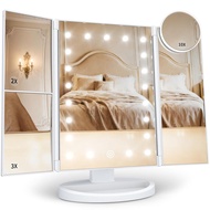 HUONUL Makeup Mirror, Dressing Mirror with Light, 2 Times/3 Times/10 Times Magnification, Touch Oper