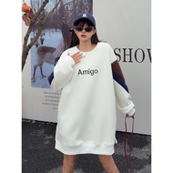 Y2 style ️ Embroidered Fleece Lining Sweatshirt University Long Version T Y2style European American 