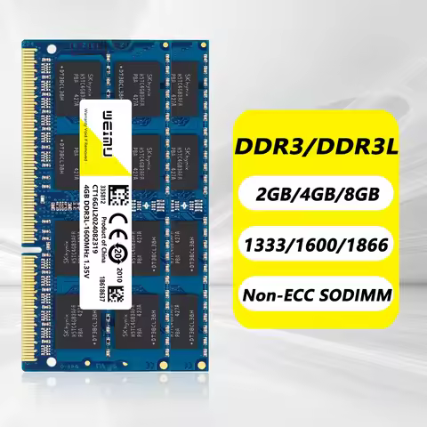 DDR3 DDR3L 4GB 8GB Laptop Memory Ram PC3L 1.35V 1066 1333 1600 1866MHz Non-ECC Sodimm PC3 8500 10600