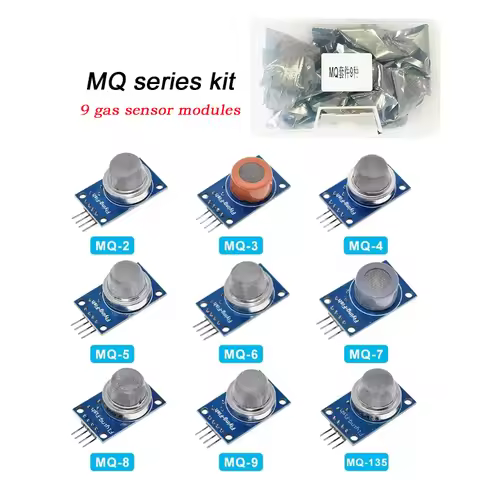 MQ series kit MQ-2 MQ-135 9 gas sensor modules MQ-2 MQ-3 MQ-4 MQ-5 MQ-6 MQ-7 MQ-8 MQ-9