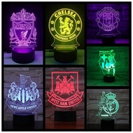 Liverpool Chelsea Manchester Arsenal 3D Night Light FA Football Club Bedside Table Lamp Bedroom Deco