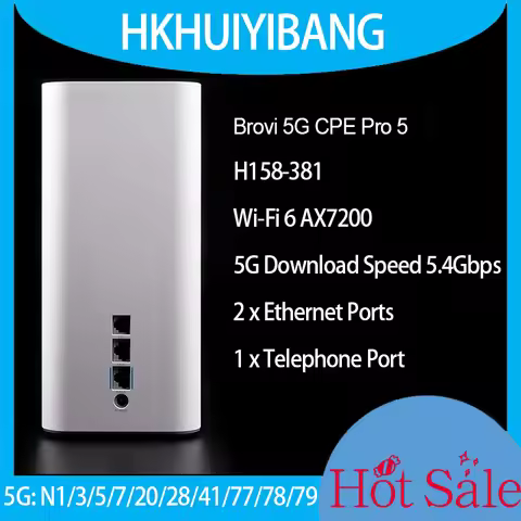Unlocked Brovi 5G CPE PRO 5 H158-381 5.4Gbps Wi-Fi 6 AX7200 Wireless Router 5G 4G LTE Cat20 WiFi Hom
