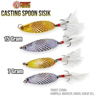 Casting Spoon Scale 15g & 7g Silver Gold Spoon Lure Hampala Fishing Bait