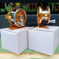 Reel tokos metal gold stainless D50 reel mini cocok untuk joran tegek