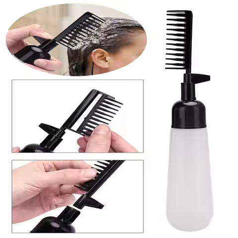 Hair Dyeing Shampoo Bottle With Comb Salon Dyeing Comb Bottle Empty Applicator Bottles Hair Coloring