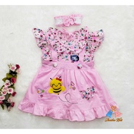 [S-029] Baby Girl Clothes Planet Kids Baby Girl Dress/ + bandana 3 months - 2 years dress baby girl 