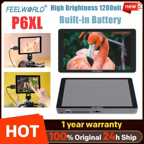 FEELWORLD P6XL 6 Inch Aluminium Built-in Battery DSLR Camera Field Monitor ·Touch Screen 4K HDMI Hig