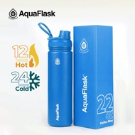 AquaFlask 22oz MalibuBlue Wide Mouth with Spout Lid Vacuum Insulated Drinking Water Aqua Flask