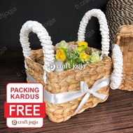 Woven Water Hyacinth Hampers Basket Tray Handle Water Hyacinth Storage Box Water Hyacinth Storage