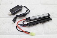 7.4V USB 充電器 + 7.4V 鋰電池 兩片式 ( M4A1鋰鐵充電電池EBB AEG電動槍AR步槍BB槍BB彈