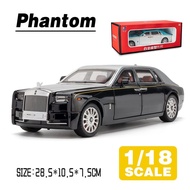 LEO 1:18 Rolls-Royce Phantom Pull Back Car โมเดลรถ Diecast Alloy ของเล่นรถสําหรับเด็กผู้ชาย ของสะสม