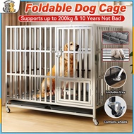Foldable Dog Cage Stainless Dog Cage Large Dog Cage For Dog Stainless Steel Dog Cage With Trays