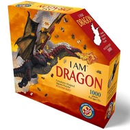 Madd Capp: I Am Dragon - 1000 Piece Dragon Shaped Jigsaw Puzzle, 41x20 Finished Size, Includes Educa