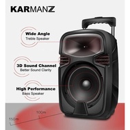 KARMANZ 12 inch Portable Trolley Speaker Amplifier Karaoke + 2 Wireless Mic