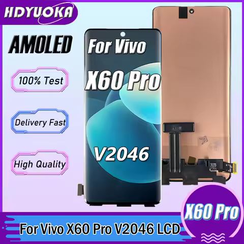 6.56" AMOLED LCD For Vivo X60 Pro V2046 LCD Display Touch Screen Digitizer Assembly For Vivo X60 Pro