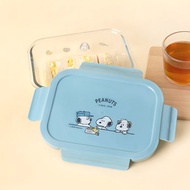 Peanuts史努比耐熱玻璃保鮮盒-1000ml容量 長方形便當盒