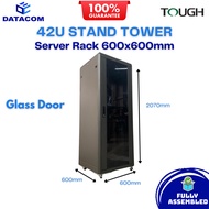 TOUGH 42U Stand Tower Server Rack 19" (600W x 600D / 800D /1000D x 2070H) | Glass / Mesh Door + Tray