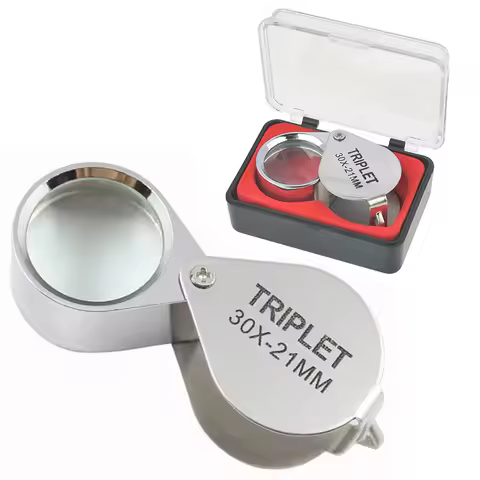 10X-30X Metal Magnifying Glass Jewelers Eye Tool Jewellery Folding Loupe Glass Lens Magnifying Tripl