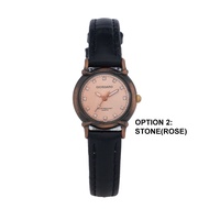 Giordano Vintage Wood Surface Black Strap Water Resistant Ladies Watch L737(5250)NUM-WD