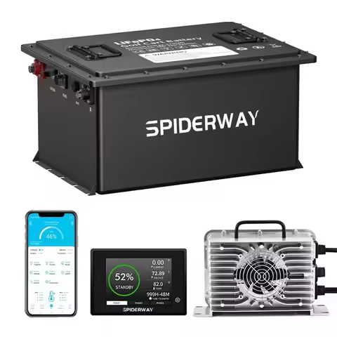 72V 105Ah LiFePO4 Lithium Battery with 25A Fast Charger for GEM Bad Boy Buggies Golf Cart