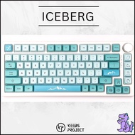 [𝐑𝐄𝐀𝐃𝐘 𝐒𝐓𝐎𝐂𝐊] GMK Iceberg XDA profile 128 keys PBT dye sub | Blue keycaps | IceBerg keycaps