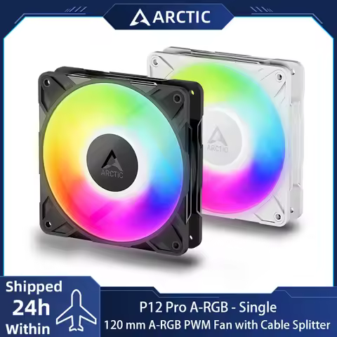 ARCTIC P12 Pro A-RGB 120mm PWM Case Fan, Optimised for Static Pressure, Fan Speed: 400–3000 RPM, 5V 