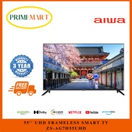 AIWA ZS-AG7H55UHD Z SERIES 55" LED UHD ANDROID 11 FRAMELESS SMART TV - 3 YEARS LOCAL WARRANTY