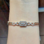 [✅Best Quality] Gelang Kaku Emas 17K 750 Fashion Zircon 7.2 Gram