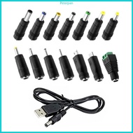 RPAN USB to DC5V Charging Cable Comes with 14 Adapter Plugs DC5521 Female Adapter