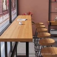 Simple Bar Table Back Wall Bar Table Milk Tea Store Long Narrow Table Balcony Solid Wood Modern Hous