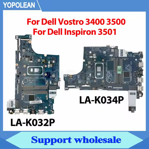 Laptop Logic Board LA-K032P LA-K034P For Dell Vostro 3400 3500 Inspiron 3501 Motherboard i3-1115G4 i